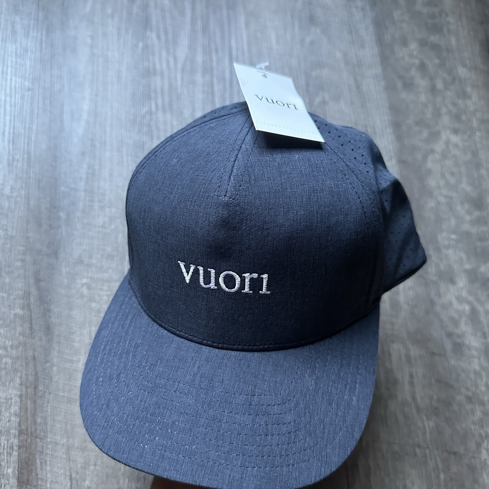 Vuori Hat V1 Water Tech OS Navy Blue Performance Perforated Snapback V8254